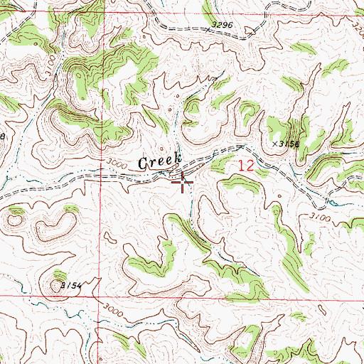 Topographic Map of 02N43E12CABB01 Spring, MT