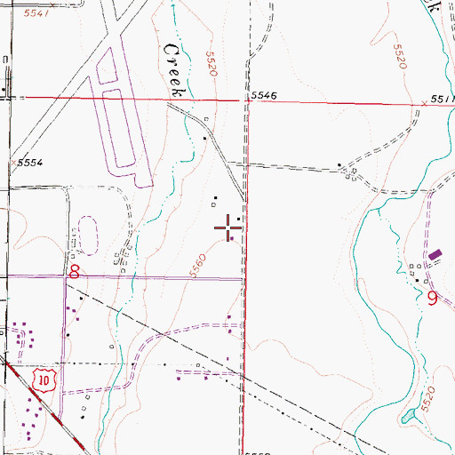 Topographic Map of 02N07W08ADA_02 Well, MT
