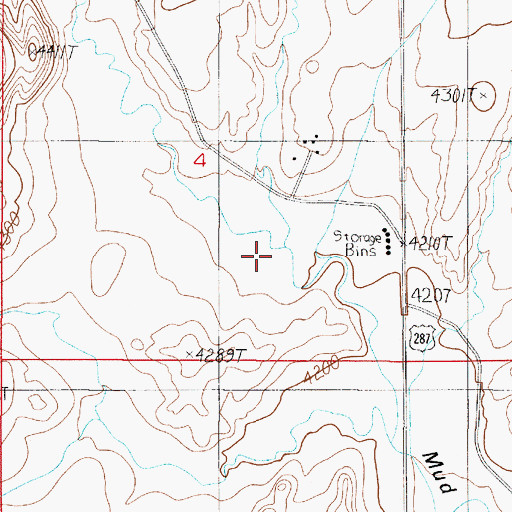 Topographic Map of 02N01E04DBDC01 Well, MT