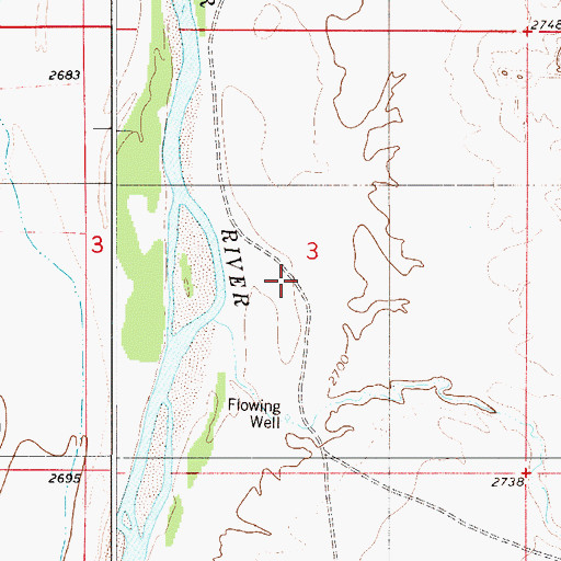 Topographic Map of 02N54E03CBB_01 Well, MT