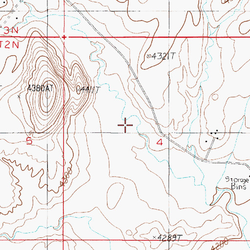 Topographic Map of 02N01E04BDCC01 Well, MT