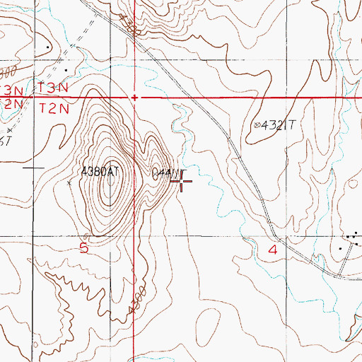 Topographic Map of 02N01E04BCAA01 Well, MT