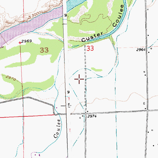 Topographic Map of 03N28E33CADD01 Well, MT