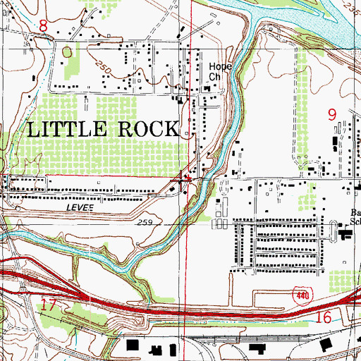 Topographic Map of Hatter School (historical), AR