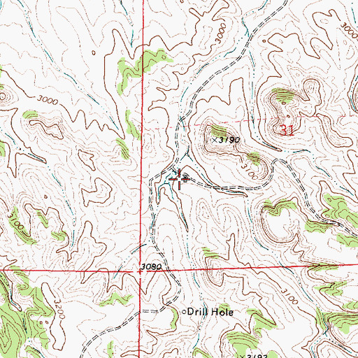 Topographic Map of 03N44E31CBDC02 Well, MT