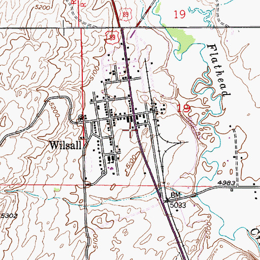 Topographic Map of 03N09E19C___04 Well, MT