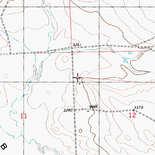 Topographic Map of 03N26E12BBCD01 Well, MT