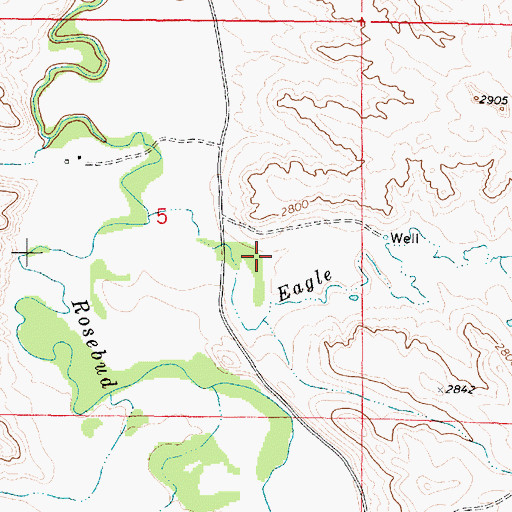 Topographic Map of 03N43E05DDC_01 Well, MT