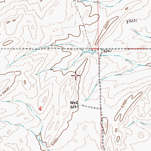 Topographic Map of 03N08E04A___01 Well, MT
