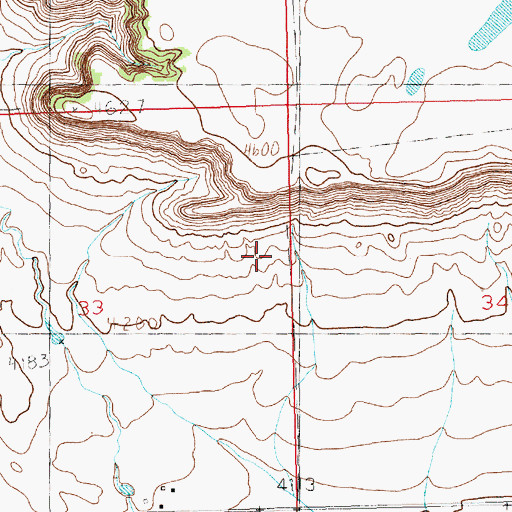 Topographic Map of 04N44E35CCBD01 Well, MT