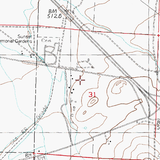 Topographic Map of 04N09W31BD__01 Well, MT