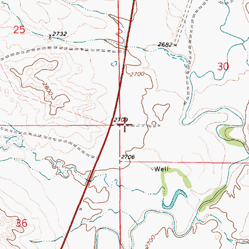 Topographic Map of 04N50E30CCBB01 Well, MT