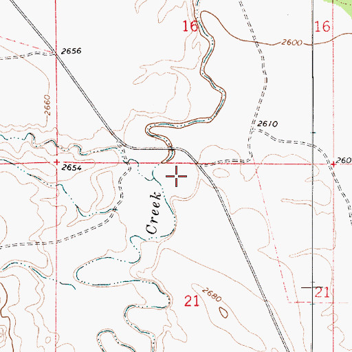 Topographic Map of 04N53E21BAA_01 Well, MT