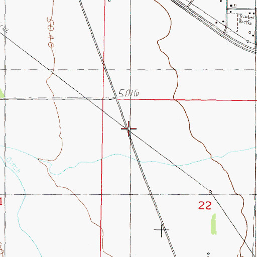 Topographic Map of 04N10W22BB__01 Well, MT