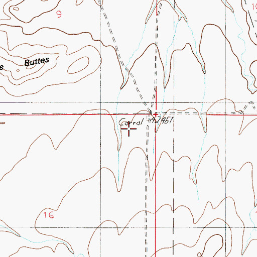 Topographic Map of 04N02E16AA__01 Well, MT