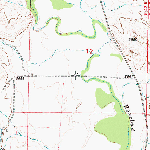 Topographic Map of 04N42E12CADB01 Well, MT