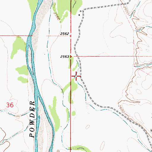 Topographic Map of 05N53E31BBCA01 Well, MT