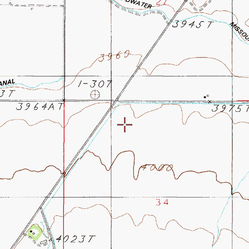 Topographic Map of 05N02E34BA__01 Well, MT