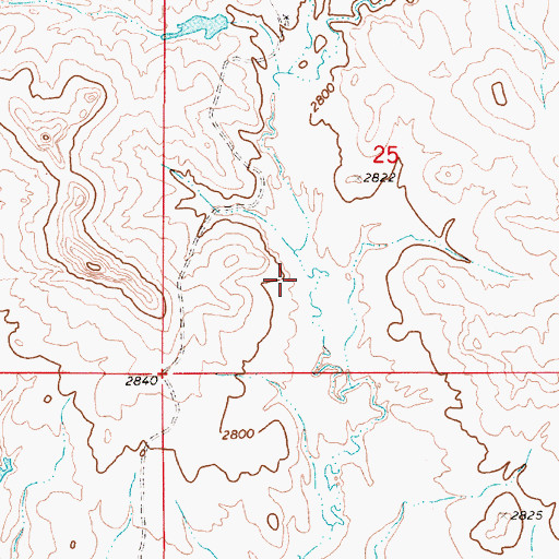 Topographic Map of 05N53E25BACC01 Well, MT