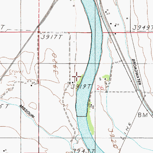 Topographic Map of 05N02E26BD__01 Well, MT