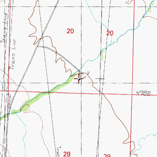 Topographic Map of 05N10W20DCCA01 Well, MT