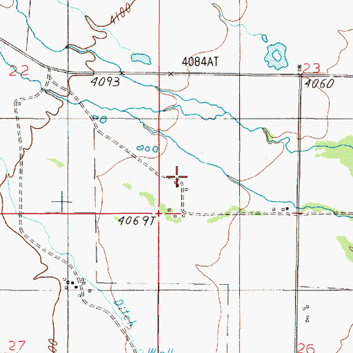 Topographic Map of 05N01E23CC__03 Well, MT