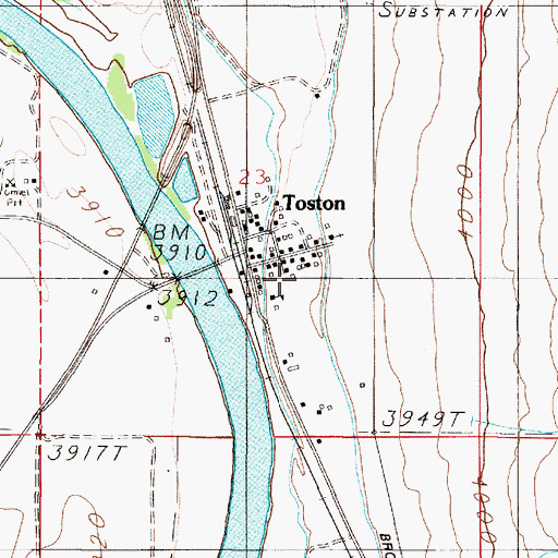 Topographic Map of 05N02E23DBCA01 Well, MT