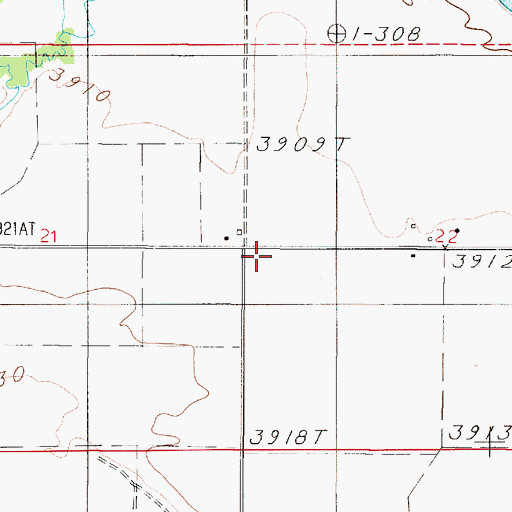 Topographic Map of 05N02E22CBBA01 Well, MT