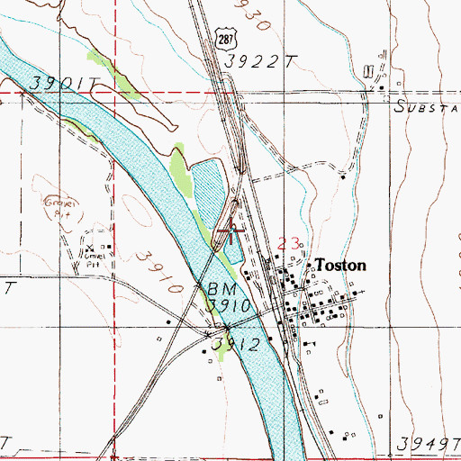 Topographic Map of 05N02E23BD__01 Well, MT