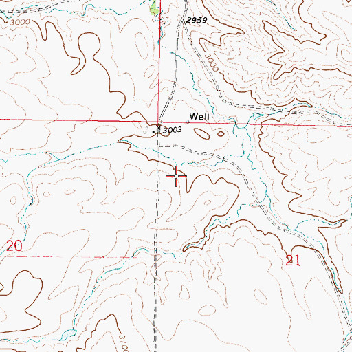 Topographic Map of 05N41E16CCCD01 Well, MT