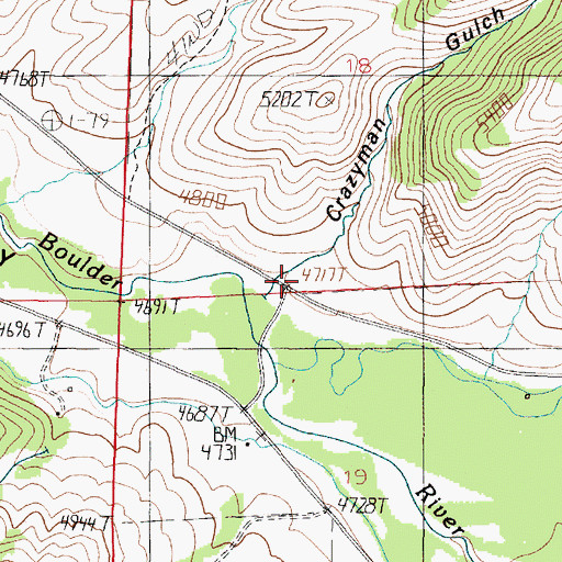 Topographic Map of 05N03W18CDCD01 Well, MT