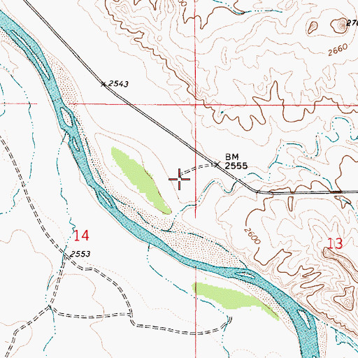 Topographic Map of 05N52E14ADAA01 Well, MT