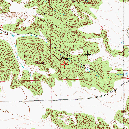 Topographic Map of 05N25E03CCA_01 Well, MT