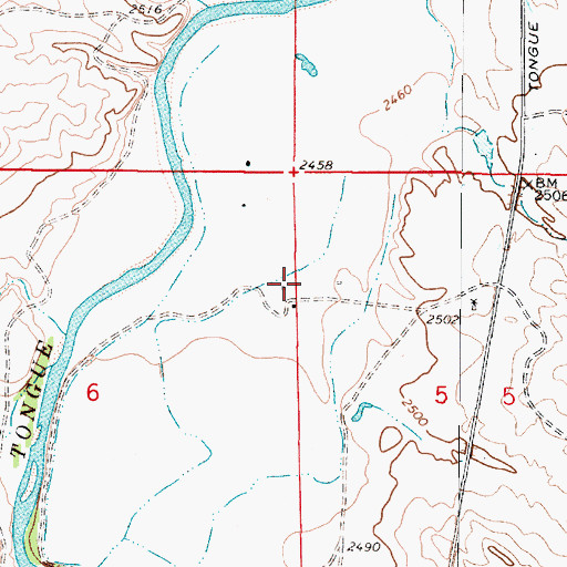 Topographic Map of 05N48E05BCBB01 Well, MT