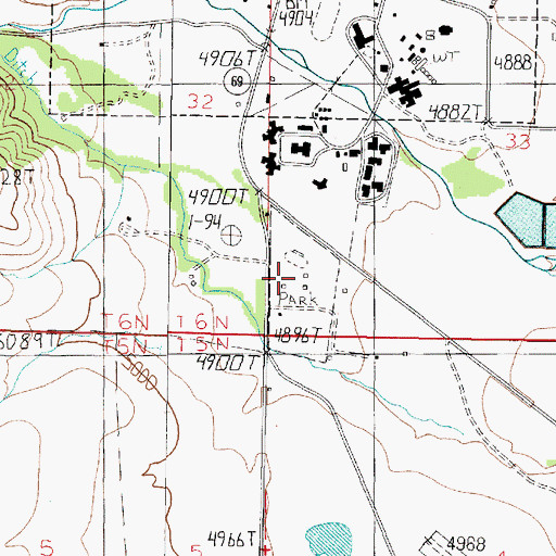 Topographic Map of 06N04W33CCBD01 Well, MT