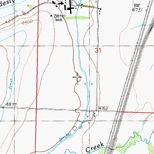 Topographic Map of 06N09W31CDAB01 Well, MT