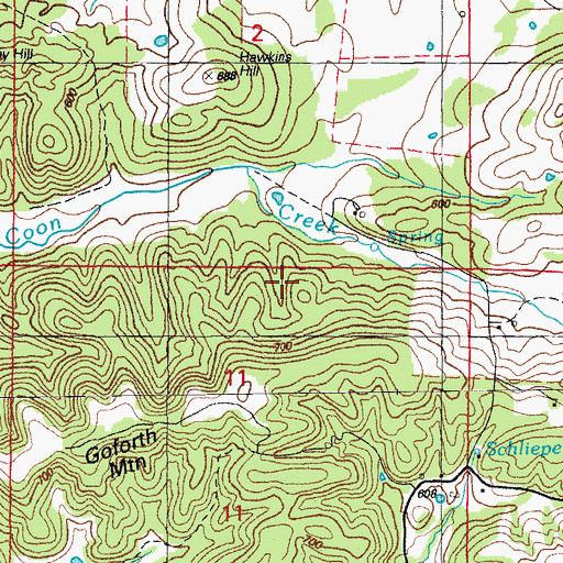 Topographic Map of Milligan-Perrin Prospect, AR