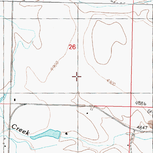 Topographic Map of 06N10W26DC__01 Well, MT