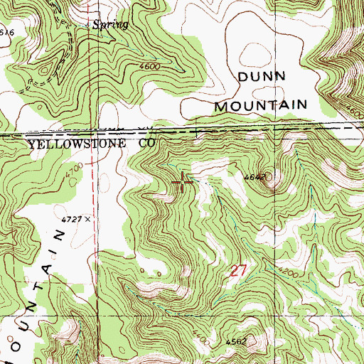 Topographic Map of 06N27E27BAC_01 Spring, MT