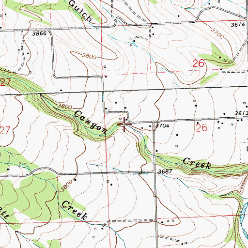 Topographic Map of 06N21W26CBAB01 Well, MT