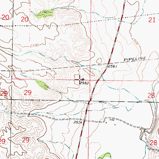 Topographic Map of 06N42E20DDDD01 Well, MT
