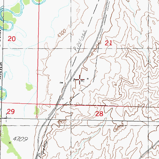 Topographic Map of 06N09W21CDBA01 Well, MT