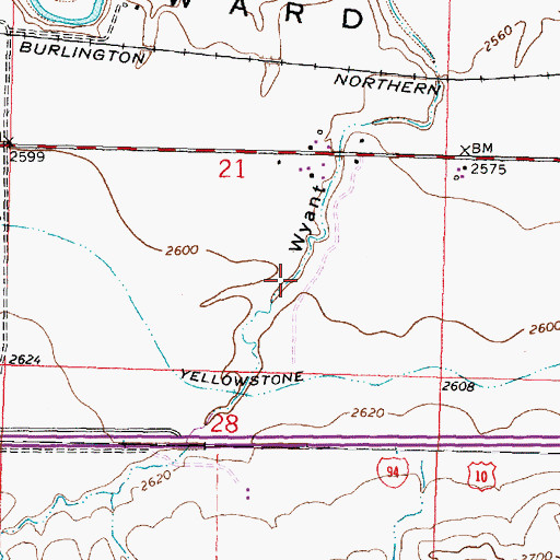 Topographic Map of 06N39E21D___01 Well, MT
