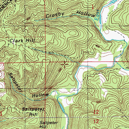 Topographic Map of Salt Peter Hill Mine, AR