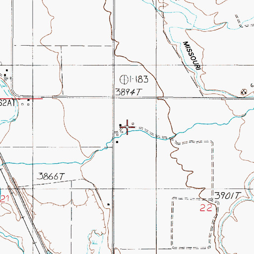 Topographic Map of 06N02E22BB__02 Well, MT