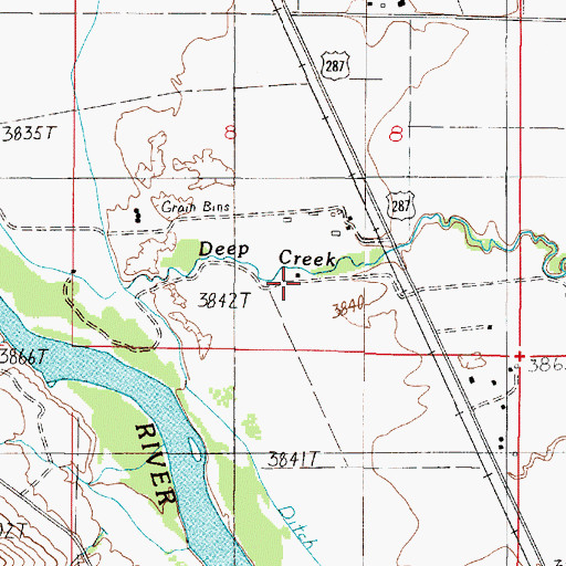 Topographic Map of 06N02E08DCBC01 Well, MT