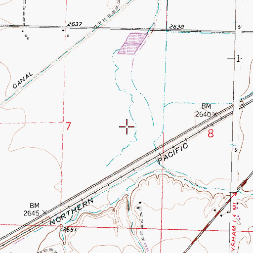 Topographic Map of 06N36E07AD__01 Well, MT