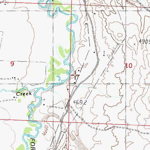 Topographic Map of 06N09W10CBBD01 Well, MT