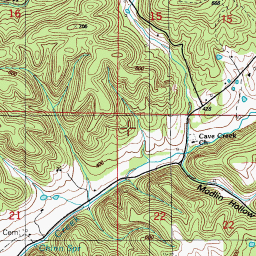 Topographic Map of Walter Chinn Prospects, AR