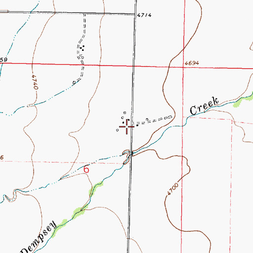 Topographic Map of 06N09W06ADBB01 Well, MT